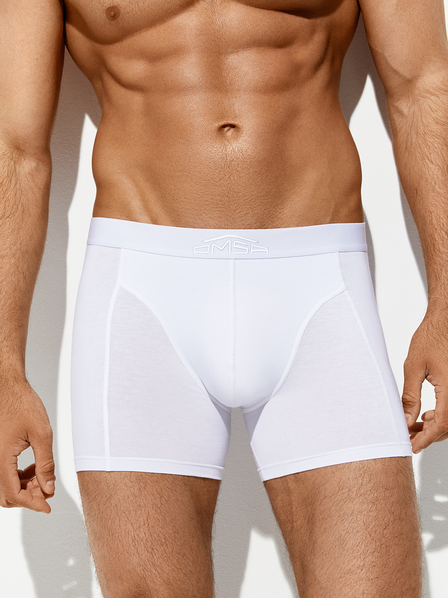 OmB 1250 Боксеры удлиненные мужские с открытой резинкой,BAMBOO+CO