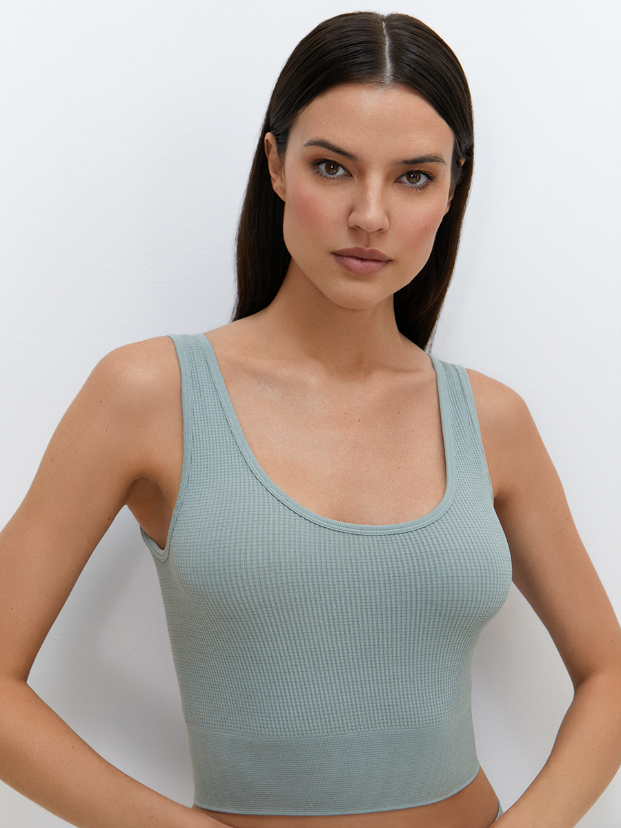 БOmD_S Lurex Wafle 1242-03SS Майка "Toп" женская (топ удлиненный на широких бретелях), PA