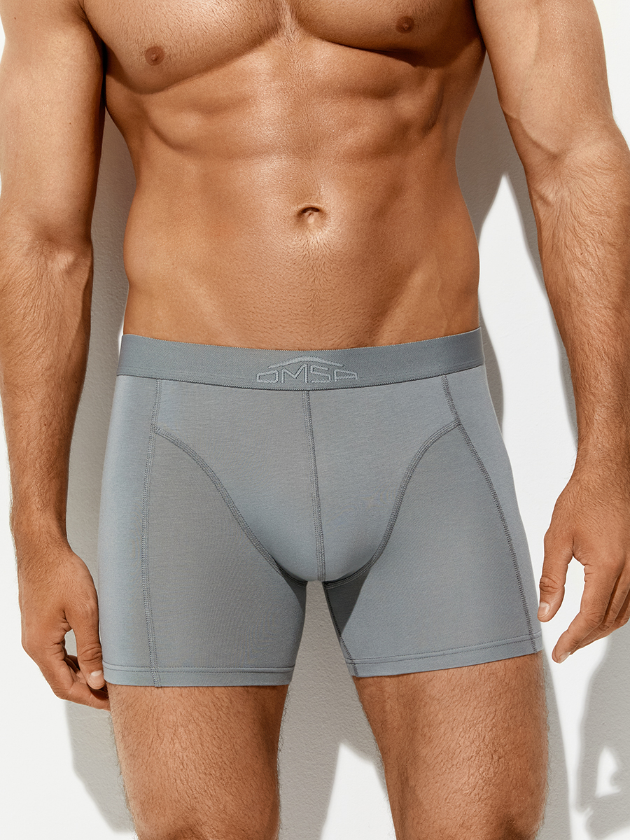 OmB 1250 Боксеры удлиненные мужские с открытой резинкой,BAMBOO+CO